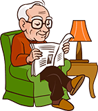 Grand-père, 80 ans, lisant le journal