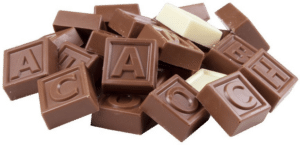 cadeau fan chocolat -télégramme en chocolat