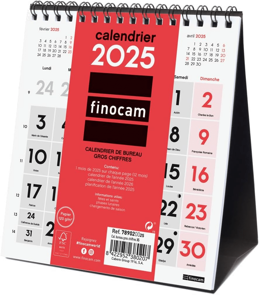 Cadeau personne âgée - calendrier à gros chiffres