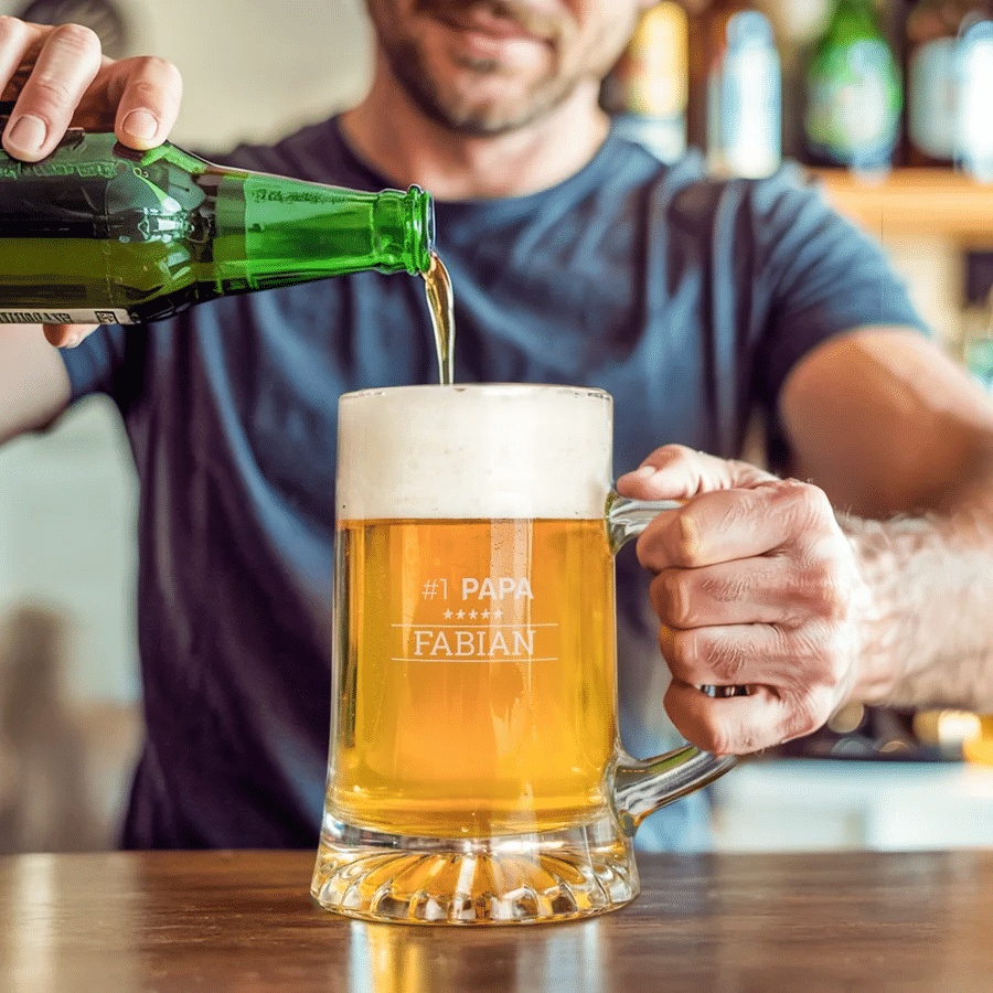 Verre à bière avec gravure - cadeau pour la Fête des pères