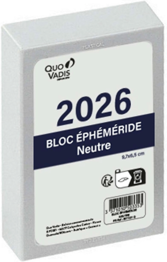 Bloc ephémeride neutre - cadeau senior