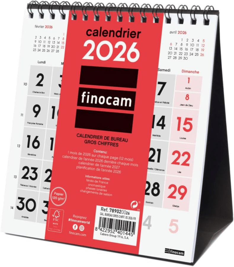 Cadeau personne âgée - calendrier à gros chiffres