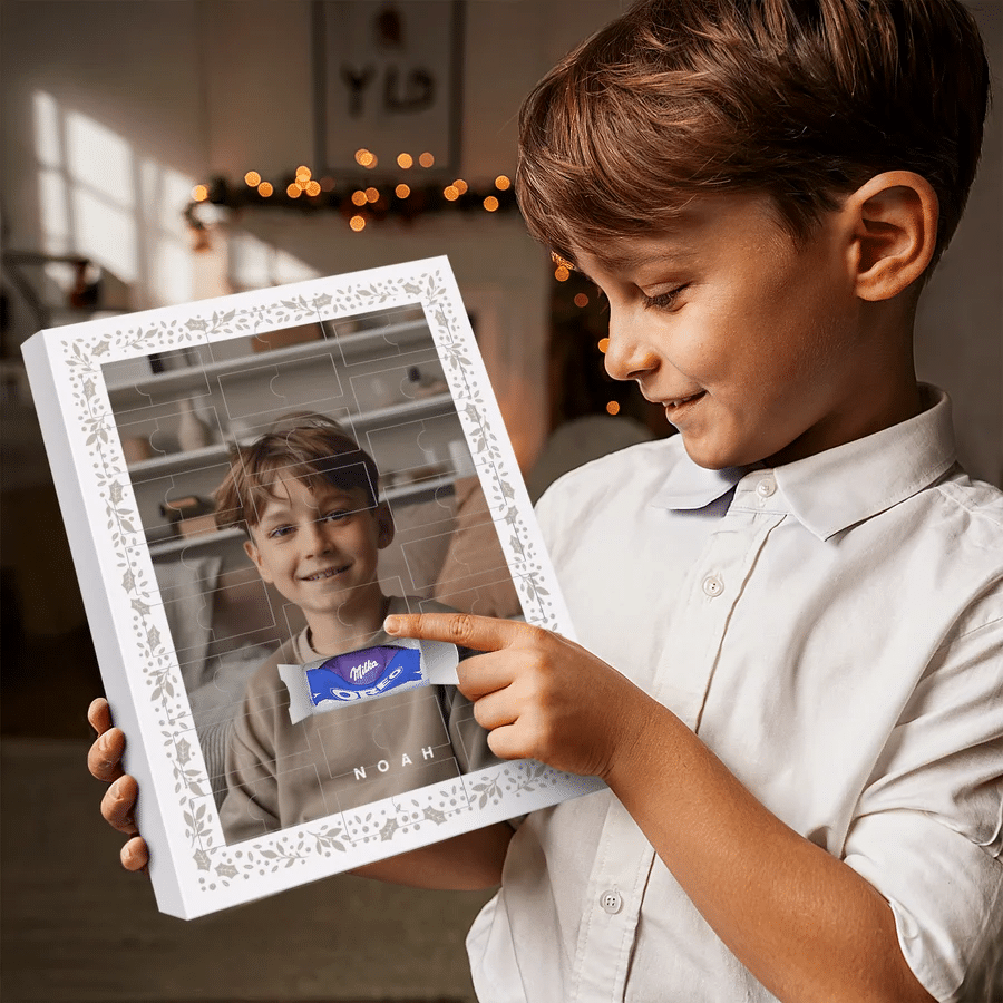 calendrier de l'avent avec photo et chocolat - Cadeau pour Grand-père